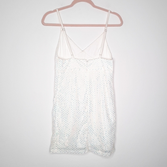 Revolve Superdown White Liliana Sequin Sparkle Bodycon Mini Dress M - Picture 3 of 6